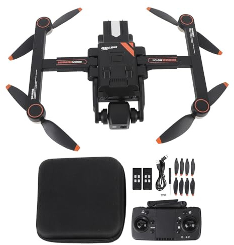Cuifati Brushless Motor Drone med Kamera för Vuxna, WiFi 5G Transfer Smart FPV Quadcopter med GPS Lokalationssystem, Intelligent Hinderundvikande, Lätt för Nybörjare (Dubbelbatteri)
