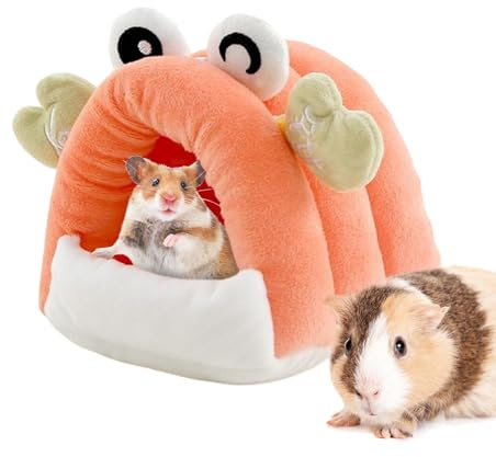 Opdestn Hamsterstuga - Mjuk mysig igelkott sänggrotta | Heltäckande krabbformad gömd för chinchilla-möss iller kanin gerbil lekrum sovrum inställning W