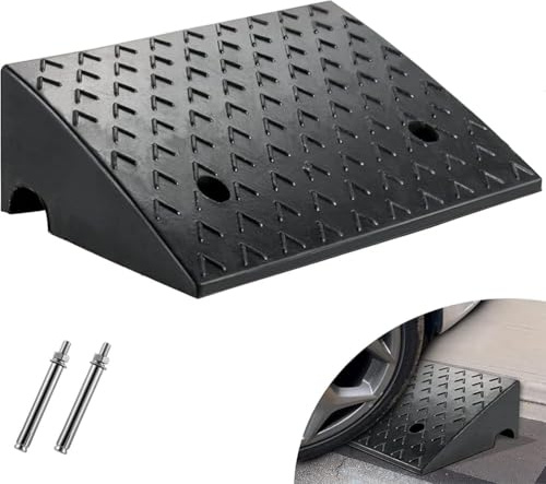 50 * 50 * 21cm,Rampa De Bordillo De Goma Resistente, Rampa De Entrada para Vehículos, Rampa De Umbral Antideslizante para Coches, Camiones, Escalones, Puertas, Aceras, Sillas De Ruedas.