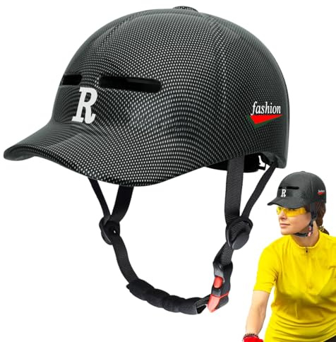 Ahuuen Casco de Bicicleta - Casco de Bicicleta Adulto con Visera - Seguridad con Protección Solar para Deportes Exteriores como Patinaje Ciclismo Urbano Scooter Hombre y Mujer