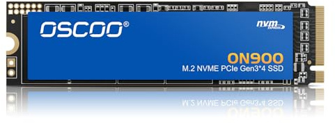 OSCOO SSD NVMe PCIe 3.0 x4 de 1 to, jusqu'à 3 500 Mo/s en Lecture et 3 000 Mo/s en écriture, 3D TLC NAND, SSD Interne M.2 2280 pour Jeux, Ordinateurs Portables, PC, Stations de Travail de Bureau