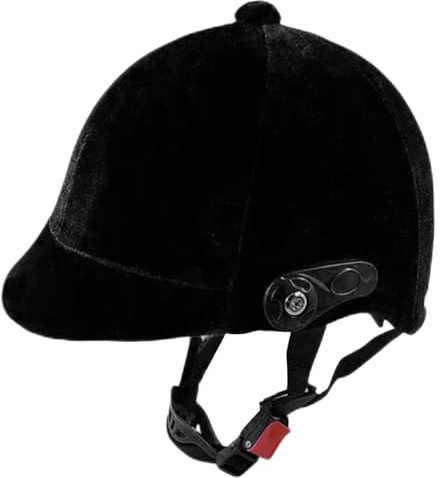 Perodlly Horse Riding Helmet, Velvet Equestrian Helmet, Horse Riding Hat - Adjustable Fit For Adults & Teens | Black, 55-62cm/21.65-24.41inch.