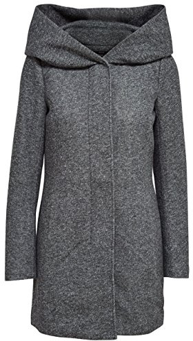 ONLY Damen Kurzmantel Übergangsmantel (XL, Dark Grey Melange)
