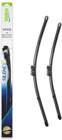 VALEO Silencio Escobilla - VF912 - Kit de Hojas Planas Originales 630 mm/550 mm - Alto Rendimiento, Visibilidad Superior en Carretera, Fácil Instalación - Delanteras - Juego de 2 Escobillas - 577912