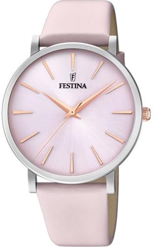 Festina Damen Analog Quarz Uhr mit Leder Armband F20371/2