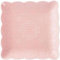 YBK Tech Elegant Square Embossed Lace Plate, Ceramic Serving Plate for Breakfast Afternoon Tea (Pink, 6-inch)