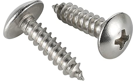 Mellewell #10 x 3/4 Truss Head Sheet Metal Screws Wood Screws, 304 Stainless Steel 18-8, Self Tapping, 100 PCS