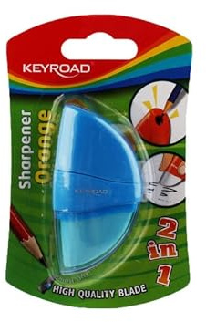 Materiale scolastico - Affilacoltura arancione - Temperamatite con serbatoio e gomma - Design compatto e comoda impugnatura - Forniture per ufficio e cancelleria - Keyroad