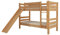 fornera f25 Massivholz Etagenbett für 2 Kinder aus Kernbuche 90x200cm - Doppelstockbett Hochbett mit Lattenrost - Kinderhochbett mit Treppe
