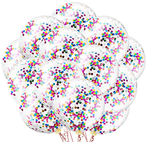 50 Stück Bunte Konfetti Luftballons Latex Konfetti Luftballons Bunte Party Luftballons für Geburtstag Party Hochzeit Verlobung Jubiläum Abschlussfeier Weihnachten Karneval Dekoration
