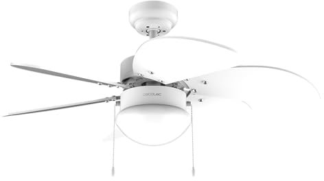 Cecotec - Ventilateur de Plafond avec Lumière EnergySilence Aero 3600 Vision Full White - 50 W, Diamètre 91 cm, Ampoule non Incluse, 3 vitesses, 6 Pales, Mode Été/Hiver, Design Élégant