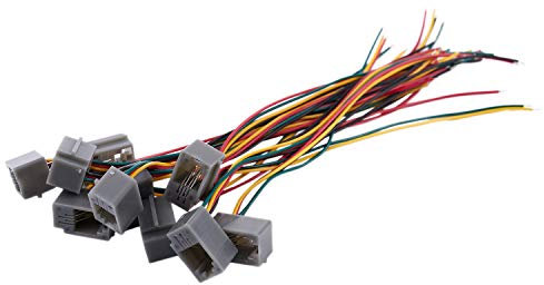 Zpoicaegn 10 pezzi 616E 4P4C RJ9 femmina connettore per telefono adattatore w 4 fili 8cm