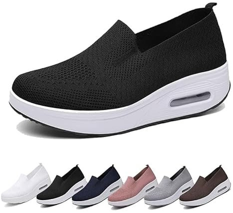 IXII Chaussures Femmes Baskets OrthopéDiques à Plateforme pour Femmes, Chaussures De Marche AntidéRapantes à Coussin d'air Chaussures OrthopéDiques De Course LéGèRes Et Respirantes -F||37EU