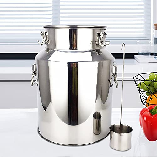 18L Milchkanne Edelstahl 201 – Transportkanne mit Tragebügel & Deckel, Lebensmittelecht, für Milch, Brottrunk, Bier, Kaffee, Sauerkraut, Deko & Camping