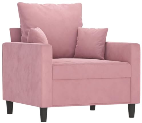 vidaXL Sillón, Silla con Respaldo Reposabrazos, Sofá de Relax Descanso Televisión, Asiento Tapizado para Salón Casa, Terciopelo Rosa
