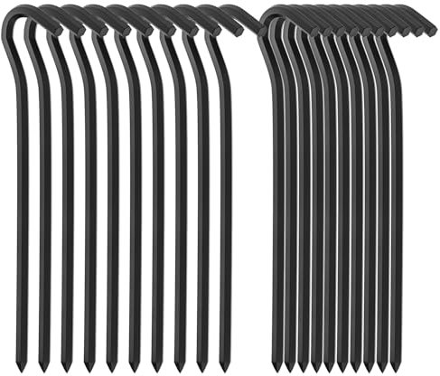 Necneecu Zeltheringe, 18 cm/7 Aluminiumlegierung Zeltheringe Aluminium Heringe Erdnägel für Harte Böden, ideal für Garten, Camping, Abenteuer, Picknick Zelt(20, schwarz)