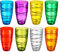 Vivo Technologies 8 Pack Plastic Coloured Cups,Hi Ball Acrylic Drink Tumblers Reusable and Shatterproof Glasses,Hard Drinkware Set,Dishwasher Safe for Daily Use,Parties, Camping, Picnics