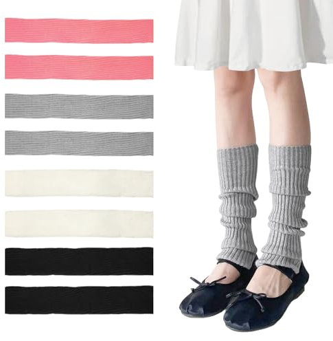 UILYNIU 4 Paare Gestrickte Beinstulpen für Frauen Mädchen, Leg Warmers, Damen Langer Beinwärmer, Ballett Stulpen, Winterstiefelmanschetten Warme Kniewärmer, für Ballett, Tanz