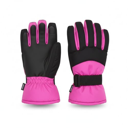 A2Z 4 barnFlickor Åka ski Snowboardåkning Vinter Handskar Vindtät - Gloves 971 Hot Pink 12-13