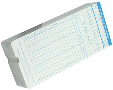 Beavorty 100 Fiches de Pointage pour Employés Cartes de Présence en Papier pour Relevés de Temps Hebdomadaires, Format Standard, Couleur Aléatoire, Paquet de 100 Feuilles