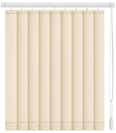 Rideau Coulissant à Lamelles Isolé Thermique 70 80 90 100 110 120 130 140 150 160 170 180cm Store à Lamelles Verticales Beige Stores Verticaux Occultants pour Fenêtres Maison Bureau(W120xH150cm)