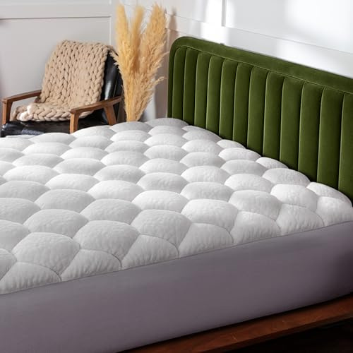 ViscoSoft Full Pillow Top Mattress Topper Pad - Soft Overstuffed Fiberfill Premium Support - Quilted Temperature Smart Viscose from Bamboo - Deep 18 Pocket for Secured Fit