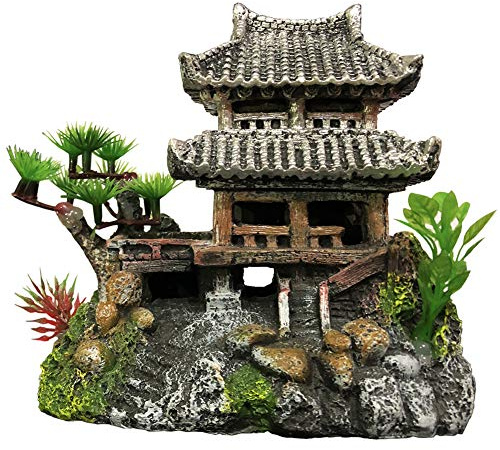 SLOCME Resin Castle Decorations, Multicolor Aquarium Sculpture - Eco-Friendly Fish Tank Castle Ornaments