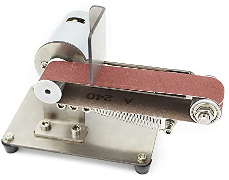 RibasuBB Ponceuse à Bande électrique 300W 24v Bureau Vertical 600m / Min Mini Ponceuse Multifonction Bricolage rectifieuse de Polissage, réglage de la Vitesse à 7 Vitesses Multi-Sander