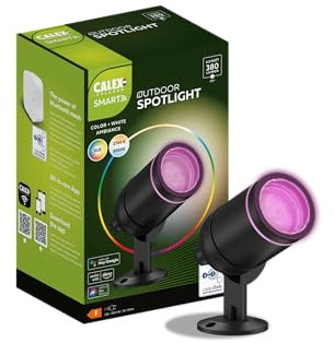 CALEX Smart Outdoor LED Bodenstrahler, 4W, RGB-Farben & kalt- bis warmweiß Licht, dimmbar, wasserdicht, WLAN + Bluetooth Gateway App- & Sprachsteuerung