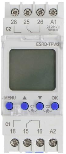 Counttec S2K90 Zeitschaltuhr für Hutschiene ESRD-TPD2 Multifunktional, Wochenprogramm, Tagesprogramm, Ferienprogramm