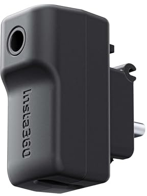 CYNOVA Adattatore microfono per Insta360 X4, adattatore esterno Insta 360 X4 Mic per accessori Insta360 X4, caricatore e registrazione di tipo C e porte audio da 3,5 mm