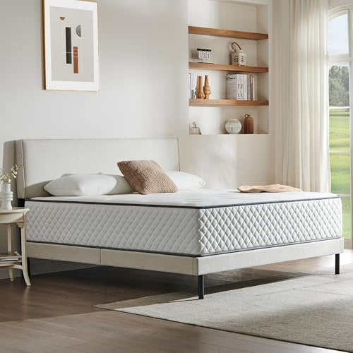 Sleremind Double Mattress,Hybrid Mattress,7-Zone Springs,135x190x25cm | Skin-Friendly Fabric, Pressure Relief, Hybrid Pocket Sprung, Medium Firm, 7-Zone Support, Mattress in a Box