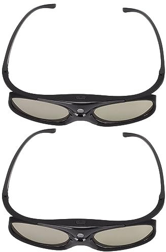 Akozon 2 Pezzi 144 Hz 3D, Occhiali per Lenti per Oroiettori DLP Proiettore 3 D Otturatore Attivo Link LCD