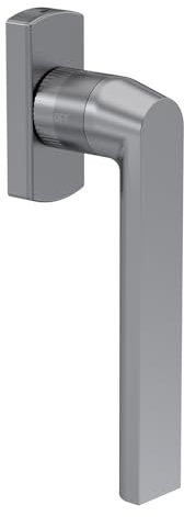 KARATINTL Poignée de porte de fenêtre verrouillable en une seule pièce - Longueur de tige : 35 mm - Compatible avec toutes les fenêtres et portes de balcon courantes - Gris