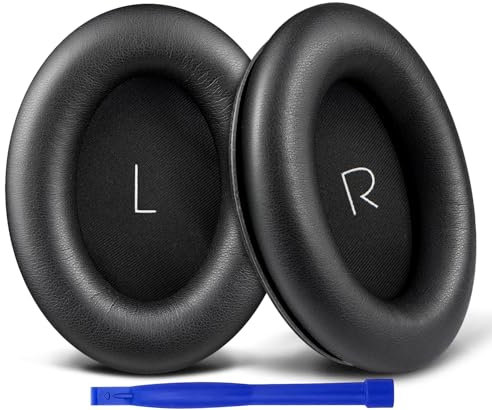 SOULWIT Mousse Coussin Coussinets pour JBL Tour One/Tour One M2 casque sans fil à réduction de bruit circum-aural, Coussinets d'oreille en Cuir protéiné Plus Doux, Mousse d’isolation acoustique - Noir
