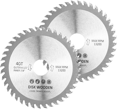 CTDMJ® Circular Saw Blade,2 pcs 115mm Carbide Saw Blade 4.5 Angle Grinder Circular Saw Blade 40 Teeth for Woodworking Cutting Disc Wood Plastic Alloy Carbide Finishing Saws Blade
