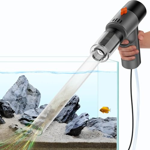 fishands Electric Aquarium Gravel Cleaner - High-Pressure Fish Tank Cleaner with Gravel Vacuum for Aquarium, 6-in-1 Multifunction Aquarium Vacuum Gravel Cleaner with Water Changer & Sand Filter