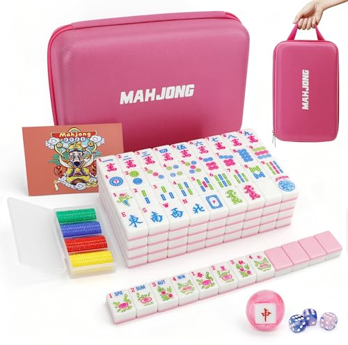 American Mahjong Tile Set,1.2-Inch 166 Portable Travel mah jongg sets game