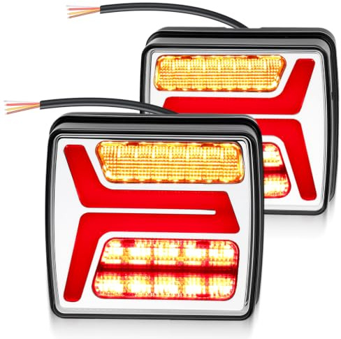 DTEANJU LED-släpvagnsbakljusset 12V, separat broms-/bakljus, IP67 vattentät, ECE R148 R10 godkänd, 35 lysdioder, utan kablage