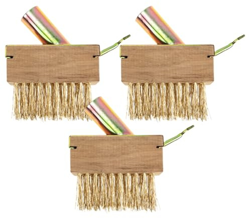 Levemolo Spazzola Diserbatrice Manuale 3 Pezzi in Filo D’Acciaio Resistente per Pulizia Crepe Vialetto e Rimozione Muschio da Patio e Giardino Esterno
