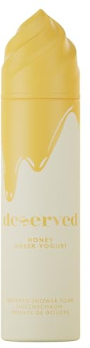 DESERVED Mousse Doccia Honey Greek Yaourt – Gel Doccia Cremoso per Donna – Mousse doccia profumo gourmand miele yogurt greco & texture cremosa – Per tutti i tipi di pelle – Doccia mousse vegan
