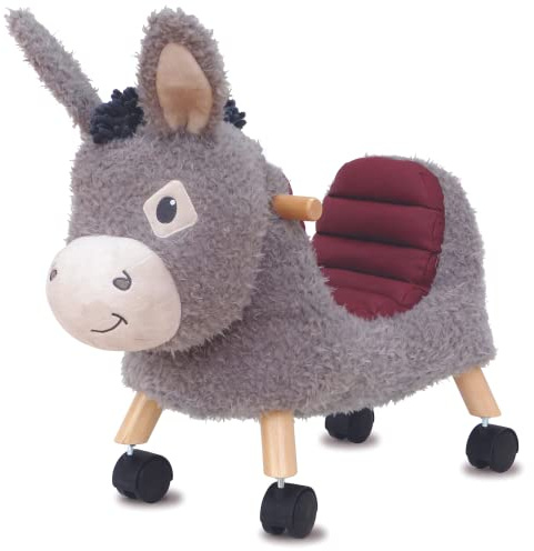 Little Bird Told Me Bojangles Donkey Ride On Toy for Toddlers 12+ Months | Unisex, Soft Animal Toy on Wheels, Sturdy Wooden Frame, Wipe Clean Supportive Seat, British Brand Since 2007