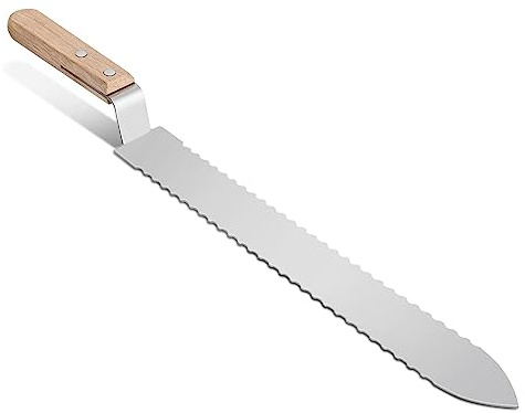 Flexzion Kalt-Entdeckelungsmesser, Edelstahl, 11 Zoll, gezahnte Klinge, Wachsschaber mit Holzgriff für die Honigernte und Bienenzucht