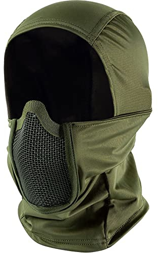 ONETIGRIS Balaclava Mesh Mask, Ninja Tactical Mask with Full Face Protection for Outdoor (Olive)