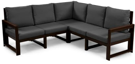 Gutekissen® Gartenmöbel aus Holz Gartensofa Gartengarnitur mit Auflagen Lounge Möbel Verschiedene Varianten MCH HB (5-Sitzer-Sofa, Dunkelgrau)