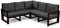 Gutekissen® Gartenmöbel aus Holz Gartensofa Gartengarnitur mit Auflagen Lounge Möbel Verschiedene Varianten MCH HB (5-Sitzer-Sofa, Dunkelgrau)