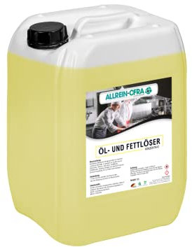 Allrein Öl- und Fettlöser Hochaktives alkalisches Reinigungsmittel zur Entfernung von mineralischen Öl- und Fettverschmutzungen. KONZENTRAT 10L