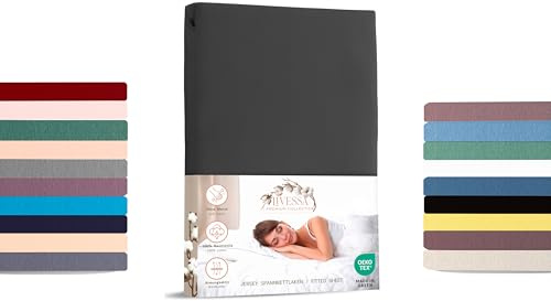 Livessa Spannbettlaken 80x200 aus Baumwolle Single-Jersey Stoff 140 g/m², Spannbetttuch/Bettlaken, Oeko-TEX Zertifiziert (M24M05FF9), Ultra weich