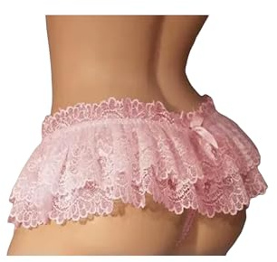 KWTF Sissy – sous-vêtements en Dentelle pour Hommes, Mini Jupe à Volants, Costume croisé, Culotte, String, Slip de Bikini pour Hommes Gays
