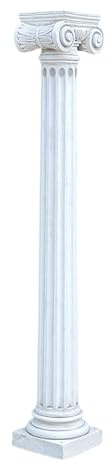 gartendekoparadies.de Grande statuette décorative en pierre massive - Colonne ronde - Socle - Hauteur 211 cm - Surface au sol : 32 x 32 cm - Gris - 181 kg - En pierre résistante au gel
